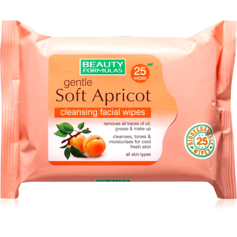 Beauty Formulas Beauty Formulas Apricot υγρά μαντηλάκια καθαρισμού 25 τμχ