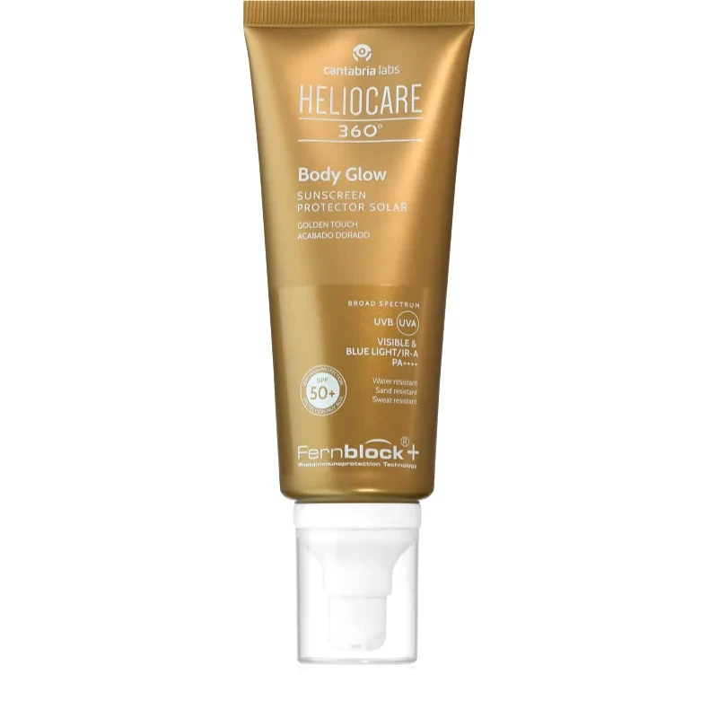 Heliocare Heliocare 360° Body Glow τζελ σώματος με γκλίτερ για ηλιοθεραπεία SPF 50+ 100 ml