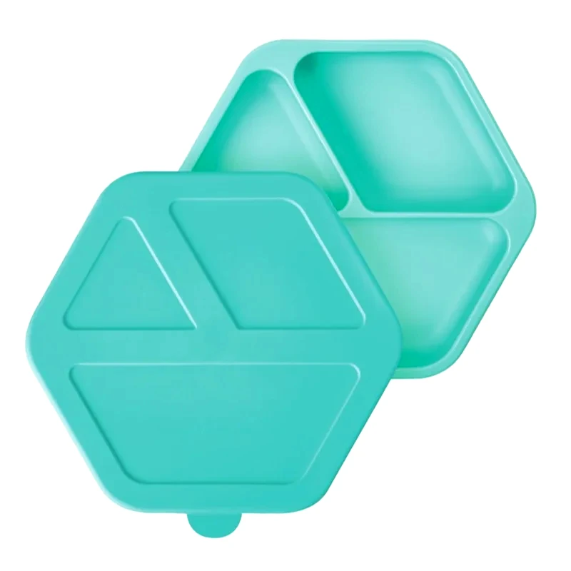 Tiny Twinkle Tiny Twinkle Silicone Plate πιάτο με χωρίσματα με καπάκι Mint 1 τμχ