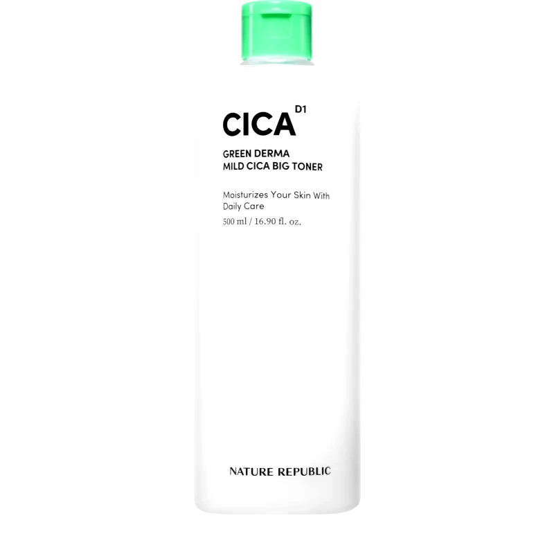 NATURE REPUBLIC NATURE REPUBLIC Green Derma Mild Cica Big Toner καταπραϋντικό τόνερ για την ανάπλαση δερματικού φραγμού 500 ml