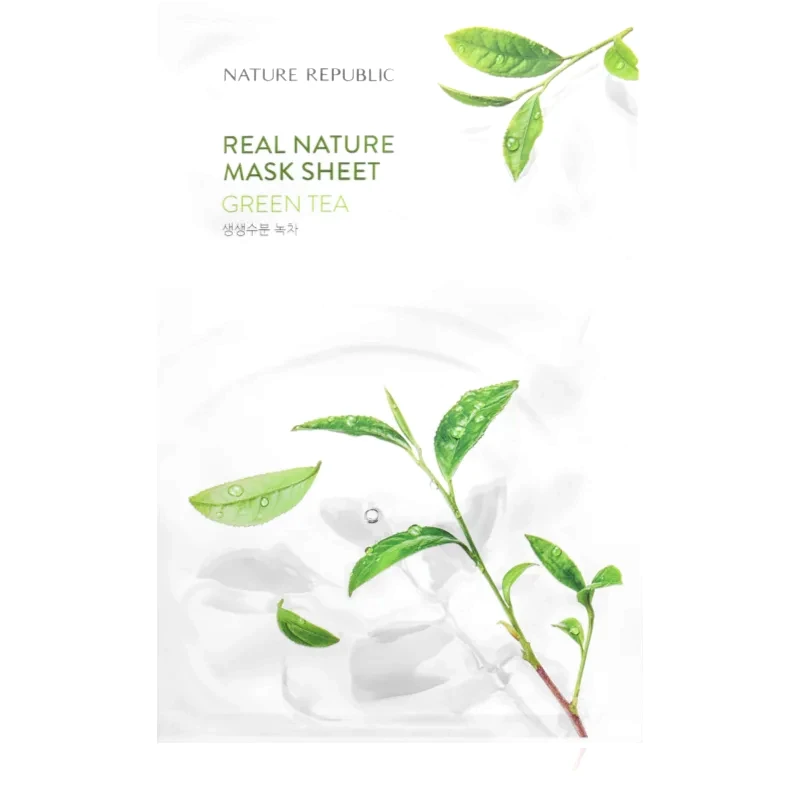 NATURE REPUBLIC NATURE REPUBLIC Real Nature Green Tea Mask Sheet υφασμάτινη μάσκα ενυδάτωσης με πράσινο τσάι 23 ml