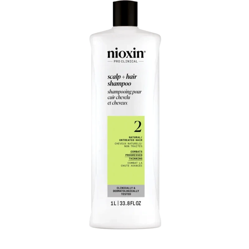 Nioxin Nioxin System 2 Scalp + Hair Shampoo σαμπουάν για την αντιμετώπιση της αραίωσης των μαλλιών 1000 ml