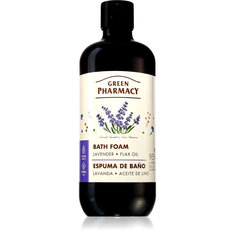 Green Pharmacy Green Pharmacy Lavender & Linseed Oil Bath Foam αφρόλουτρο μπάνιου με λεβάντα 500 ml
