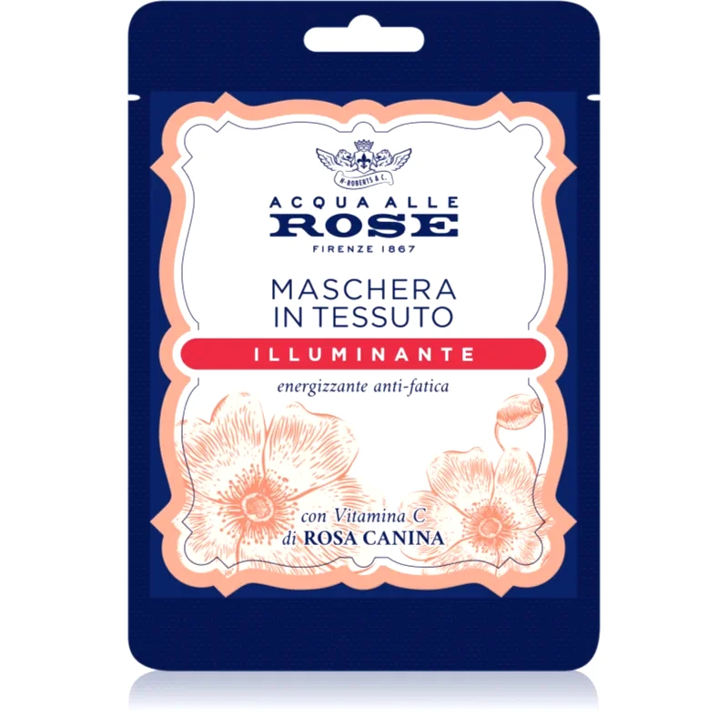 Acqua Alle Rose Acqua Alle Rose Illuminante λαμπρυντική υφασμάτινη μάσκα λάμψης 1 τμχ