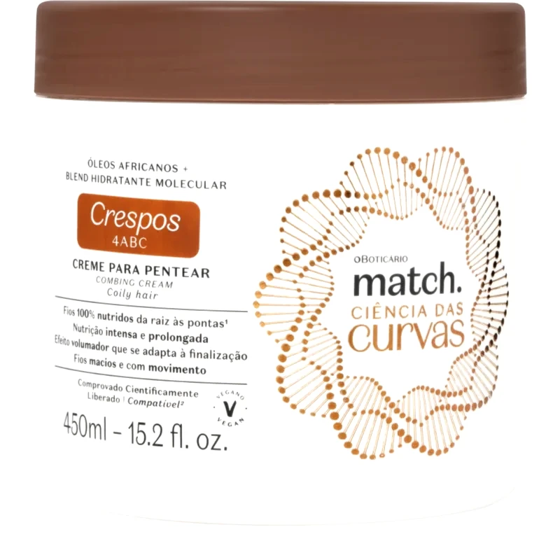 oBoticário oBoticário Match. Science of Curves ενυδατική κρέμα για σπαστά και σγουρά μαλλιά 450 ml