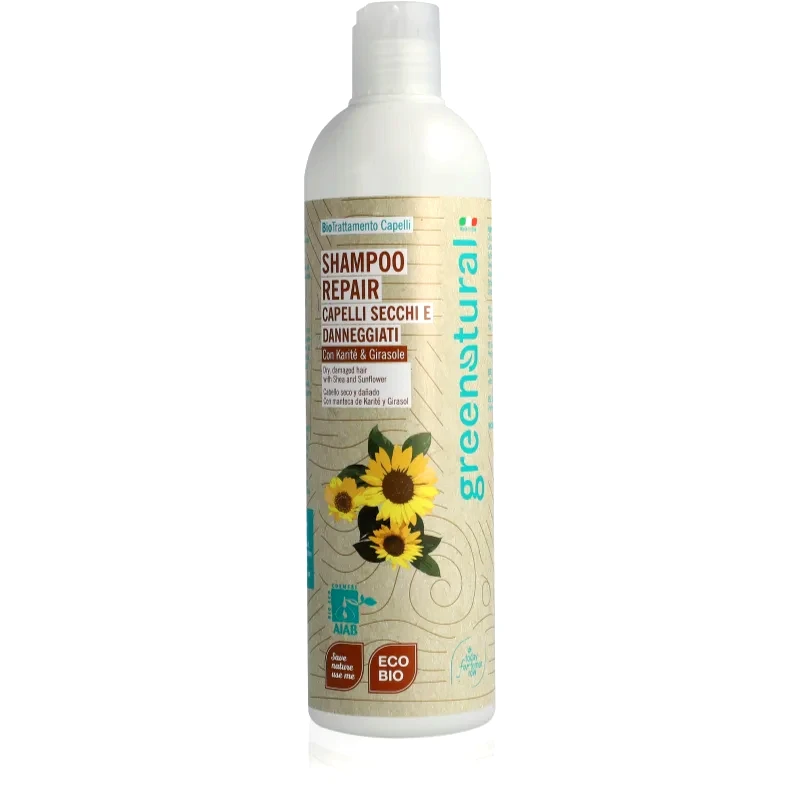 Greenatural Greenatural Shampoo Repair αναγεννητικό σαμπουάν για ξηρά και κατεστραμμένα μαλλιά με βούτυρο καριτέ 400 ml