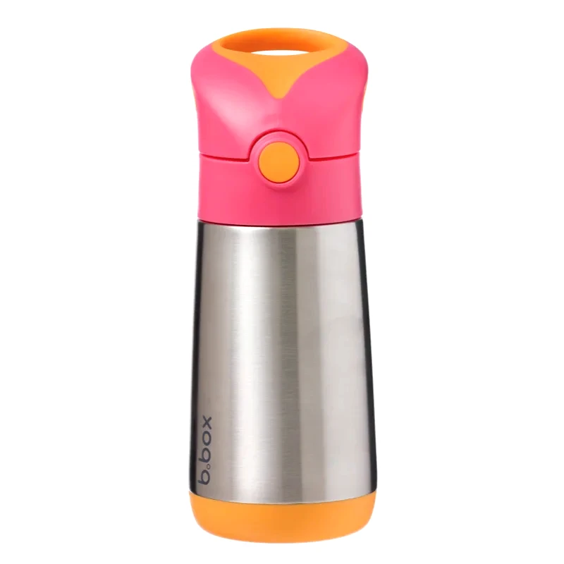 B.Box B.Box Thermos θερμός με καλαμάκι Pink Orange 350 ml