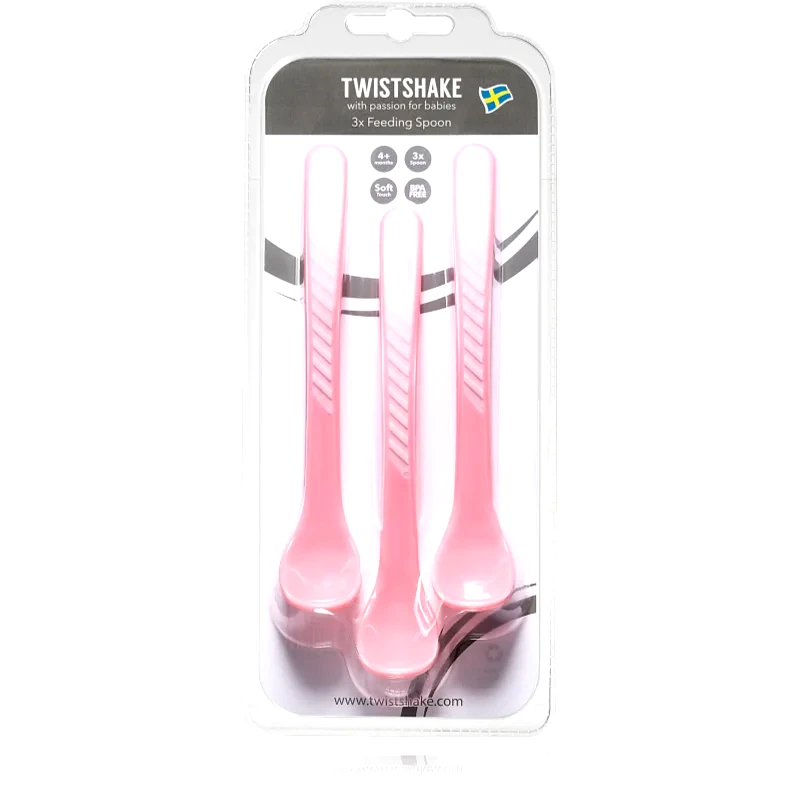 Twistshake Twistshake Feeding Spoons κουταλάκι 4+m Pastel Pink 3 τμχ