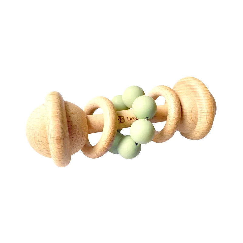 O.B Designs O.B Designs Rattle Toy κουδουνίστρα Sage 3m+ 1 τμχ