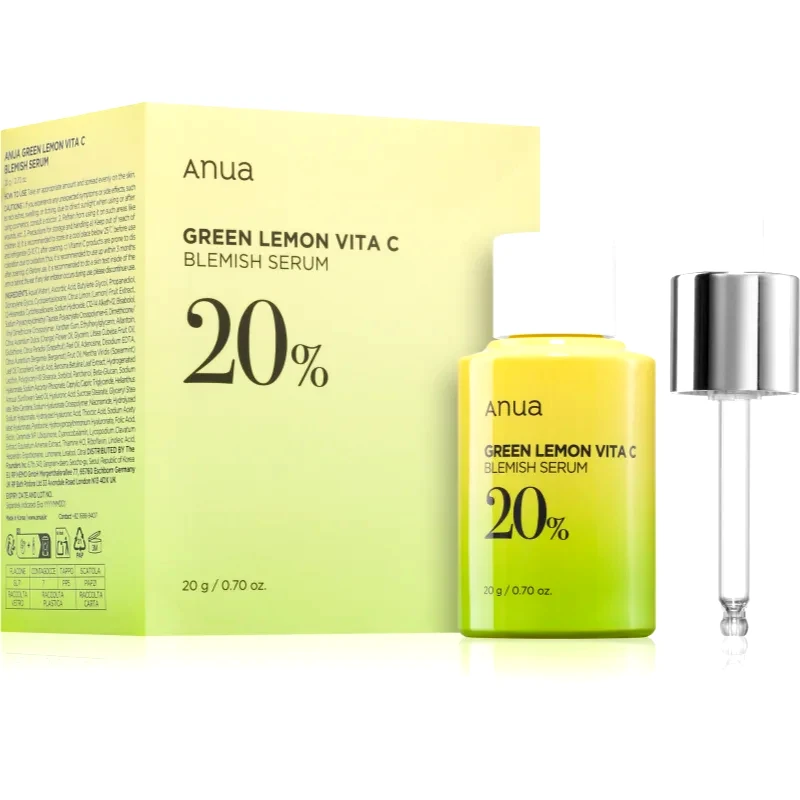 Anua Anua Green Lemon Vita C Blemish Serum λαμπρυντικός ορός με βιταμίνη C για την αντιμετώπιση των καφέ κηλίδων 20 γρ