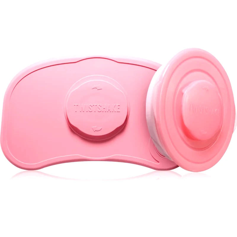 Twistshake Twistshake Click-mat Mini + Plate παιδικό σουπλά σιλικόνης με πιατάκι Pastel Pink 2 τμχ