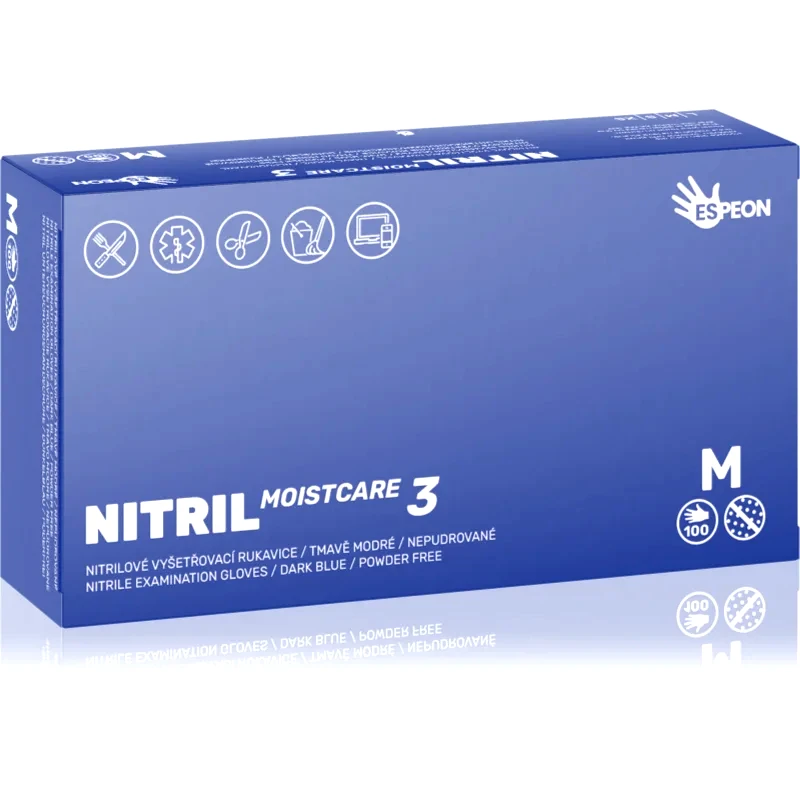 Espeon Espeon Nitril Moistcare3 Dark Blue γάντια νιτριλίου χωρίς πούδρα με ενυδατικό αποτέλεσμα μέγεθος M 2x50 τμχ