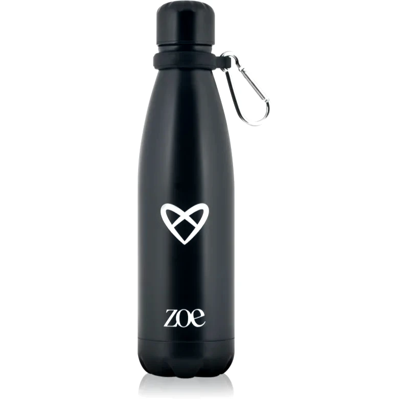 ZOE ZOE Heart Logo Stainless Steel Bottle μπουκάλι νερού από ανοξείδωτο ατσάλι χρώμα Black 500 ml