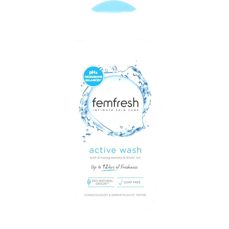 Femfresh Femfresh Active πολύ απαλό γαλάκτωμα πλυσίματος για προσωπική υγεινή 250 ml