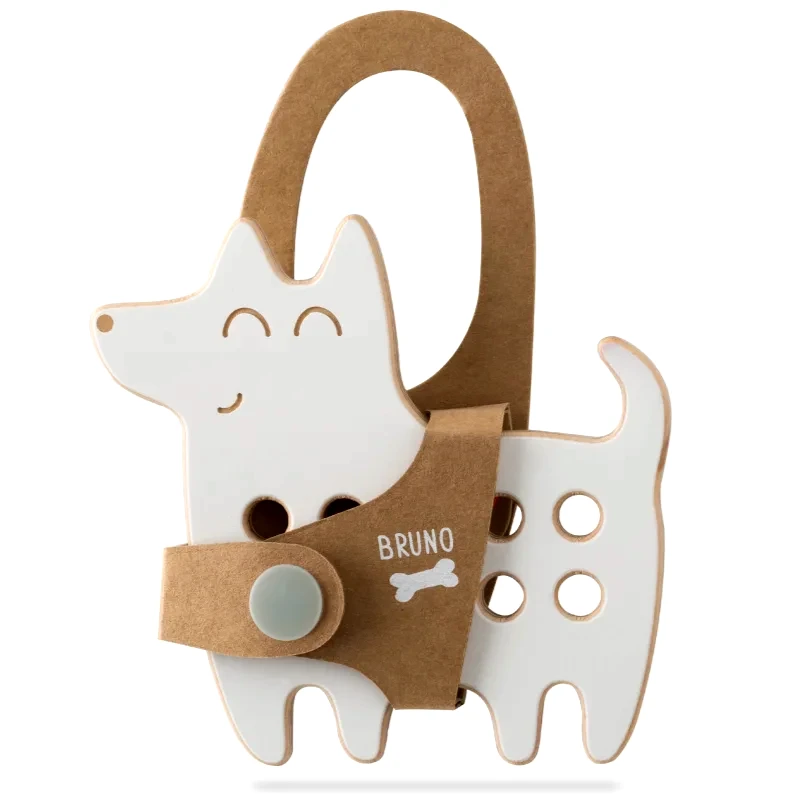 Milin Milin Small Wooden Lacing Toy Dog παιχνίδι δραστηριοτήτων 10 cm x 10 cm x 0,7 cm 1 τμχ