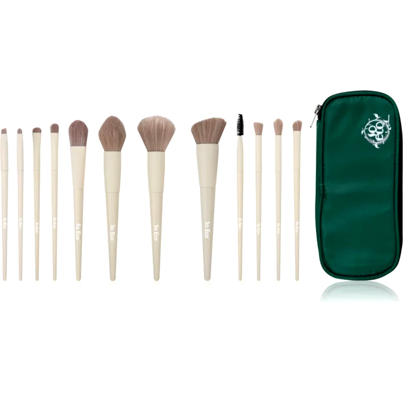 So Eco So Eco Flawless 12 Piece Brush & Bag Set Complexion Sponge Σετ βουρτσών με τσαντάκι