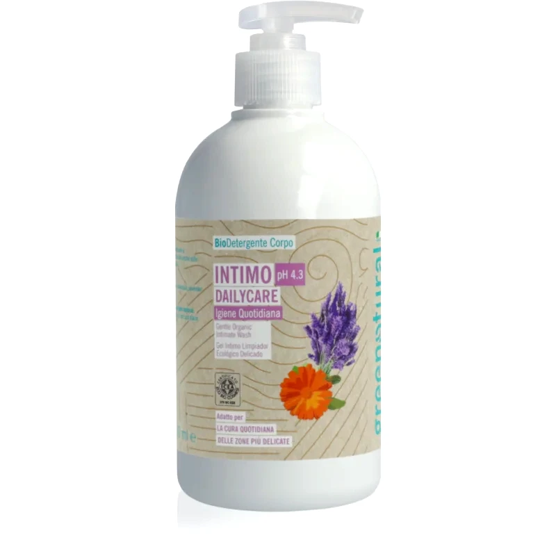 Greenatural Greenatural Intimate Wash Gel Dailycare pH 4,3 BIO τζελ για προσωπική υγιεινή με καταπραϋντική δράση Lavender 500 ml