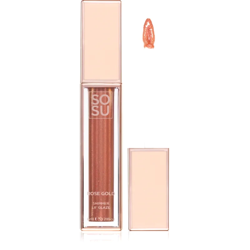 SOSU Cosmetics SOSU Cosmetics Shimmer Lip Glaze ενυδατικό λιπ γκλος αστραφτερό απόχρωση Golden 6 ml
