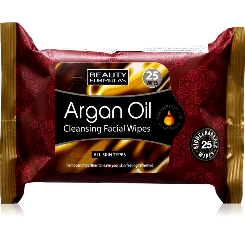 Beauty Formulas Beauty Formulas Argan Oil υγρά μαντηλάκια καθαρισμού 25 τμχ