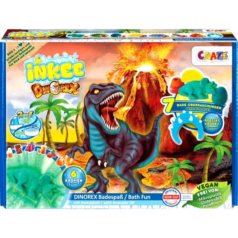 Craze Craze INKEE Dino σετ για το μπάνιο για παιδιά