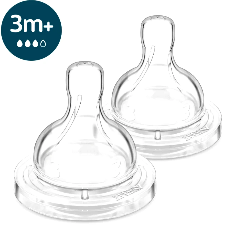 Philips Avent Philips Avent Anti-colic SCY763/02 θηλή μπιμπερό anti-colic 3 m+ Medium Flow 2 τμχ