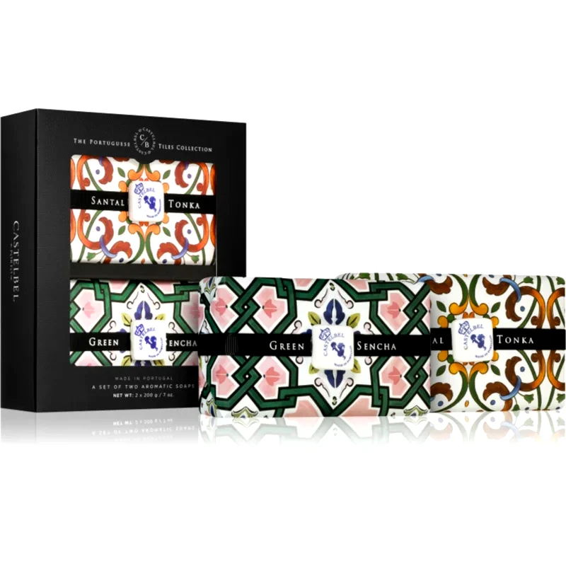 Castelbel Castelbel Tile Santal Tonka + Green Sencha Μπάρα σαπουνιού σετ δώρου