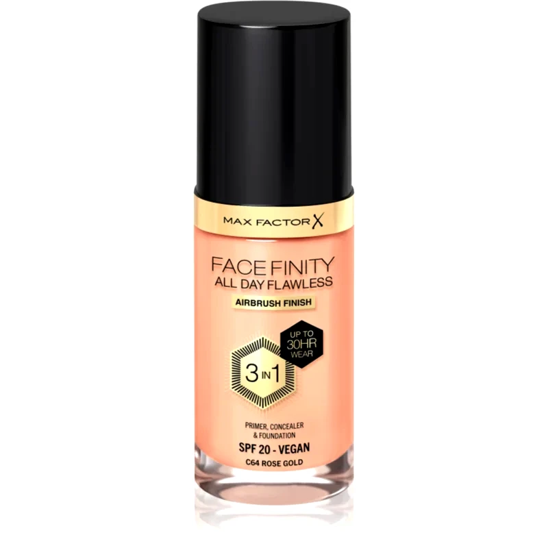 Max Factor Max Factor Facefinity All Day Flawless μακράς διαρκείας μεικ απ SPF 20 απόχρωση 64 Rose Gold 30 μλ