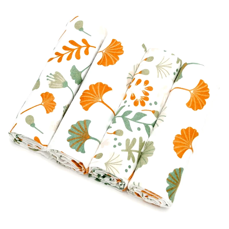 T-Tomi T-TOMI Cloth Diapers Ginkgo Leafs υφασμάτινες πάνες 76x76 cm 4 τμχ