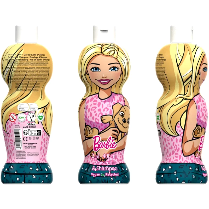 Barbie Barbie 2in1 απαλό τζελ ντους και σαμπουάν για παιδιά 400 ml