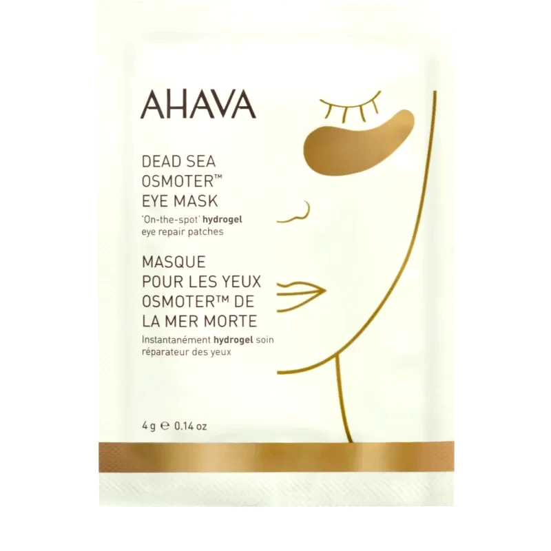 Ahava AHAVA Dead Sea Osmoter μάσκα υδρογέλης για γύρω από τα μάτια για λαμπρότητα και ενυδάτωση 4 γρ