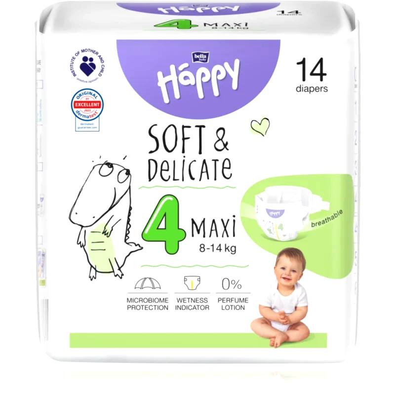 Bella Baby Happy BELLA Baby Happy Soft&Delicate Size 4 Maxi πάνες μίας χρήσης 8-14 kg 14 τμχ