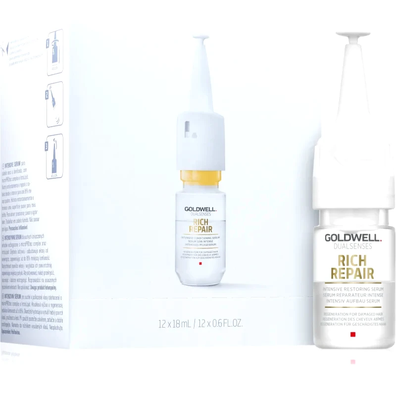 Goldwell Goldwell Dualsenses Rich Repair εντατικά αποκαταστατικός ορός για ξηρά και κατεστραμμένα μαλλιά 12 x 18 ml