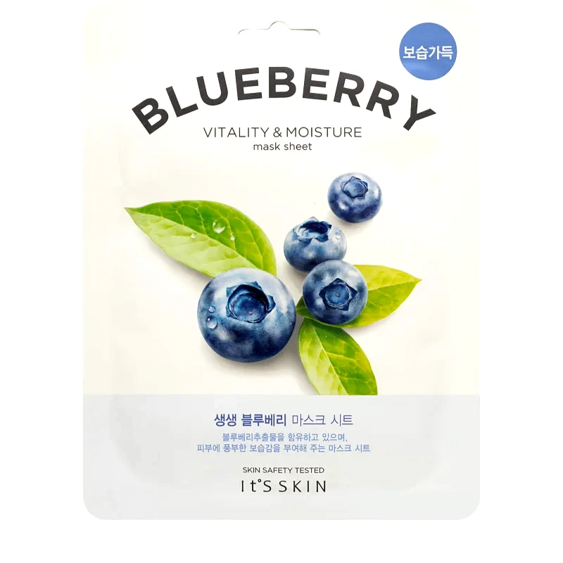 It´s Skin It´s Skin The Fresh Mask Blueberry υφασμάτινη μάσκα ενυδάτωσης με αναζωογονητική δράση 21 γρ
