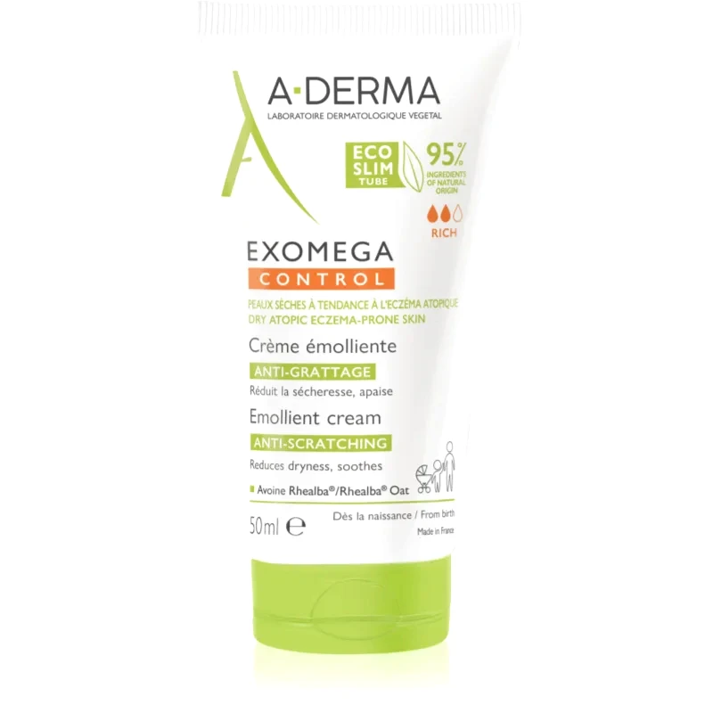 A-Derma A-Derma Exomega Control Emollient Cream Κρέμα σώματος για πολύ ξηρό ευαίσθητο και ατοπικό δέρμα 50 ml