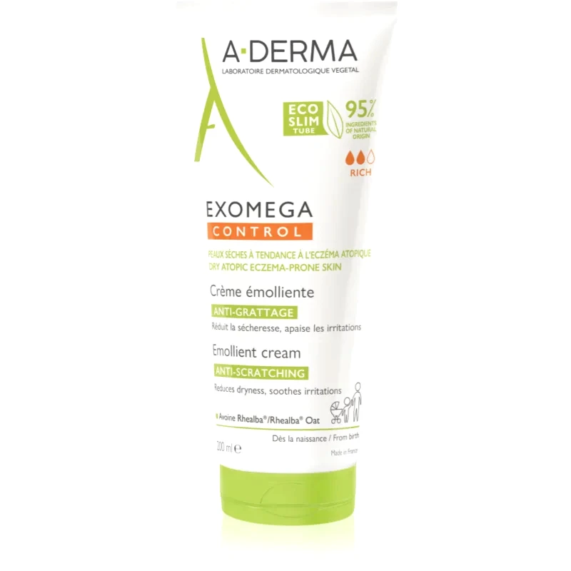 A-Derma A-Derma Exomega Control Emollient Cream Κρέμα σώματος για πολύ ξηρό ευαίσθητο και ατοπικό δέρμα 200 ml