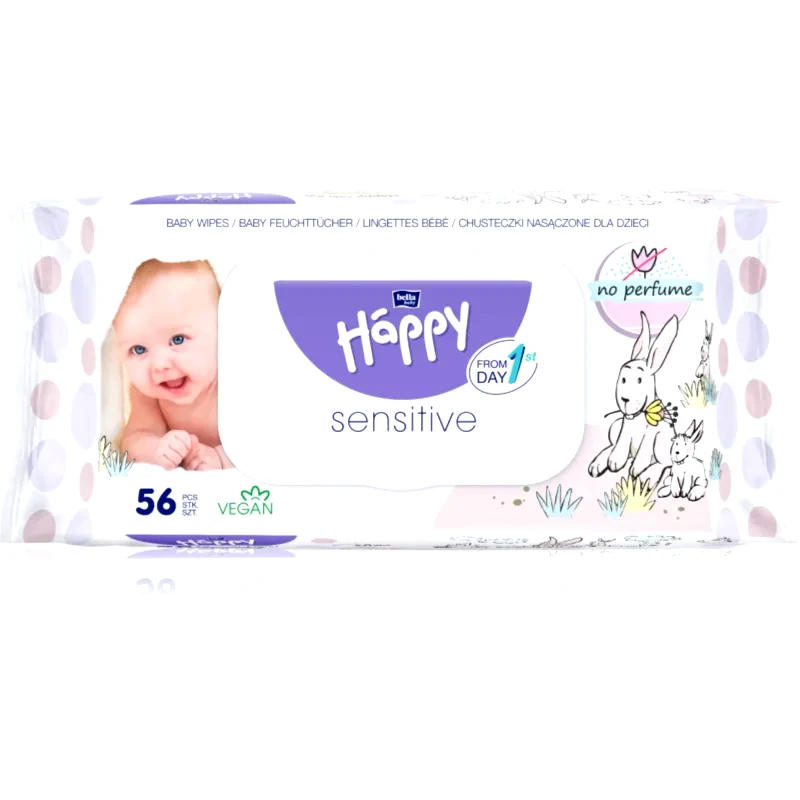 Bella Baby Happy Bella Baby Happy Sensitive υγρά μαντηλάκια καθαρισμού για παιδιά 56 τμχ