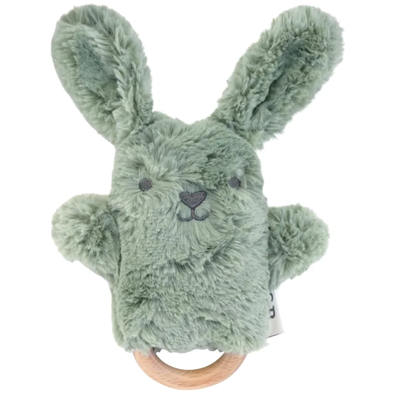 O.B Designs O.B Designs Bunny Soft Rattle Toy βελούδινο παιχνίδι με κουδουνίστρα Sage 3m+ 1 τμχ