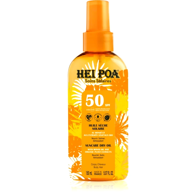 Hei Poa Hei Poa Tahiti Monoi Oil ξηρό αντηλιακό λάδι SPF 50 150 ml