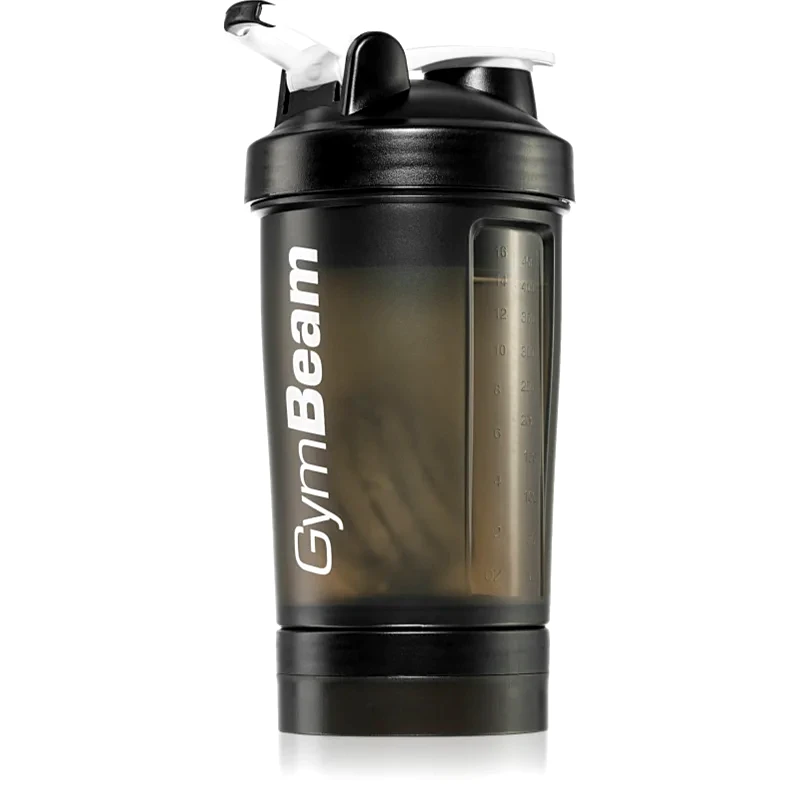 GymBeam GymBeam Blend Bottle αθλητικό σέικερ + δοχείο χρώμα Black White 450 ml