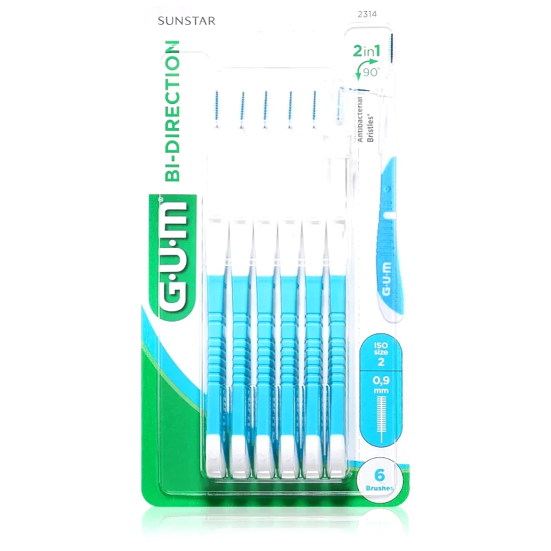 G.U.M G.U.M Bi Direction Interdental Brush 2314 μεσοδόντια βουρτσάκια 0,9 mm 6 τμχ