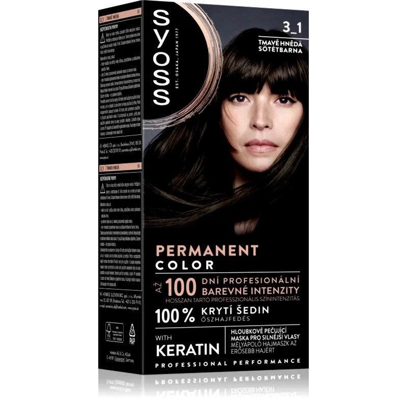 Syoss Syoss Permanent Color μόνιμη βαφή μαλλιών απόχρωση 3_1 Dark Brown 1 τμχ