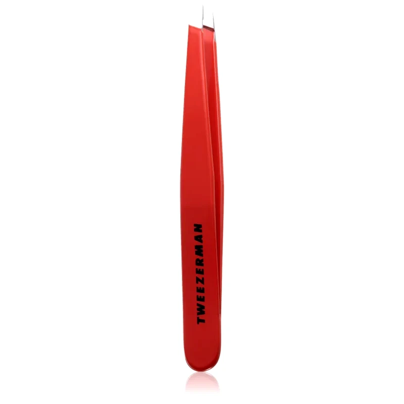 Tweezerman Tweezerman Studio Collection Stainless Steel Slant τσιμπίδα με λοξό τέλος Signature Red 1 τμχ