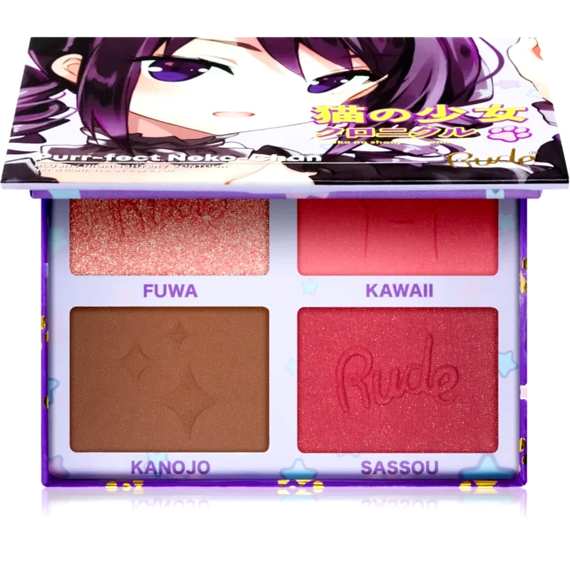 Rude Cosmetics Rude Cosmetics Manga Face Palette πολυλειτουργική παλέτα Για το πρόσωπο απόχρωση Purr-fect Neko-Chan 11.2 γρ