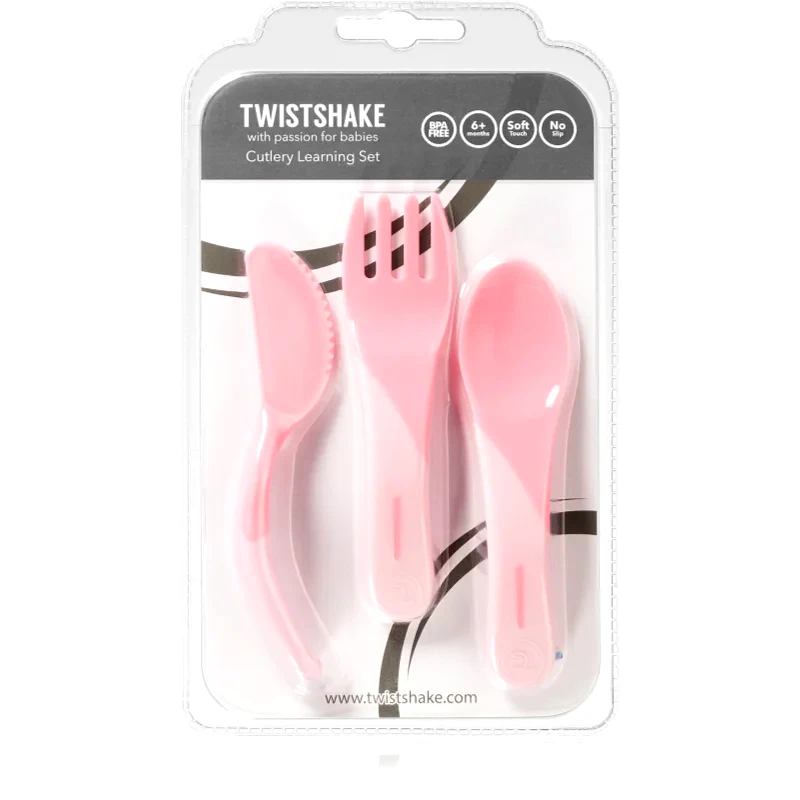 Twistshake Twistshake Learn Cutlery μαχαιροπίρουνο Pink 6 m+ 3 τμχ