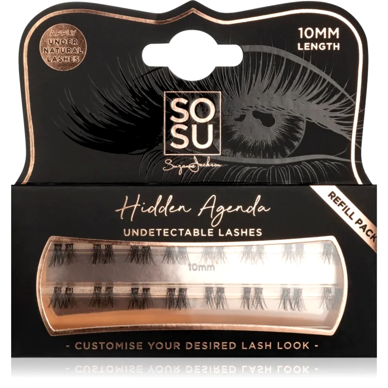 SOSU Cosmetics SOSU Cosmetics Hidden Agenda Undetectable Lashes αυτοκόλητες βλεφαρίδες σε τουφάκια χωρίς κόμπο 10 mm