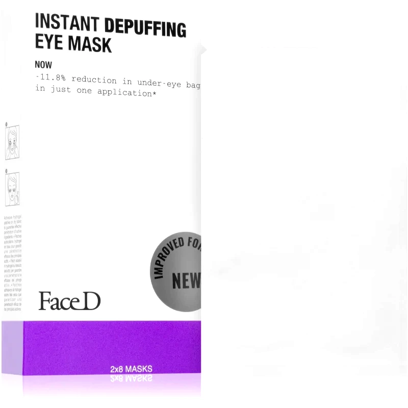 Face D Face D Instant Depuffing μάσκα υδρογέλης για γύρω από τα μάτια για την αντιμετώπιση του πρηξίματος και των μαύρων κύκλων 2x8 τμχ