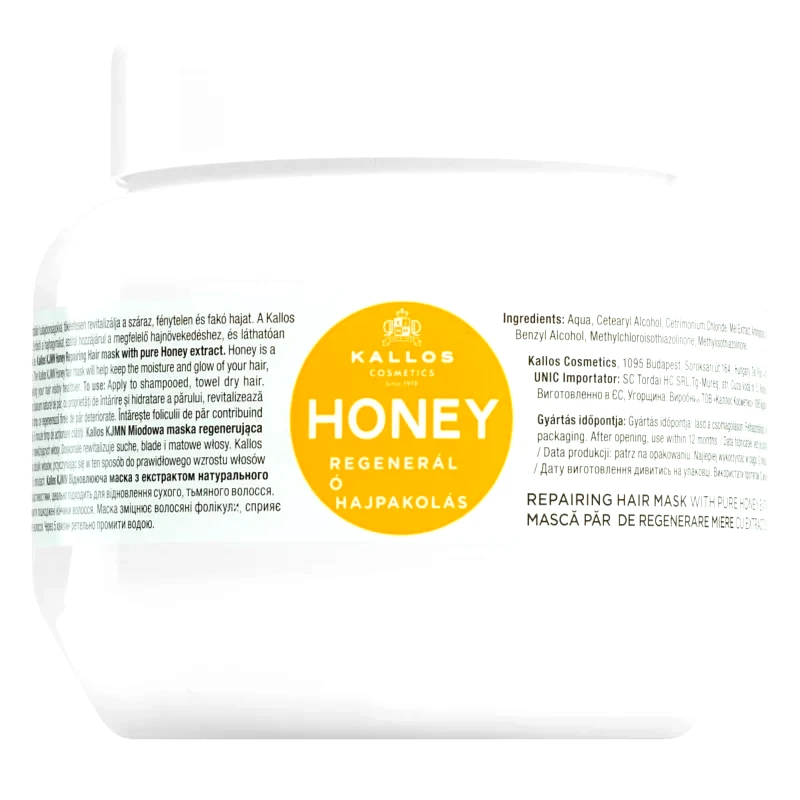 Kallos Kallos KJMN Professional Honey εντατικά ενυδατική μάσκα για ξηρά και κατεστραμμένα μαλλιά 275 ml