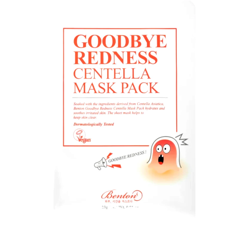Benton Benton Goodbye Redness Centella καταπραϋντική υφασμάτινη μάσκα για προβληματική επιδερμίδα, ακμή 10 τμχ