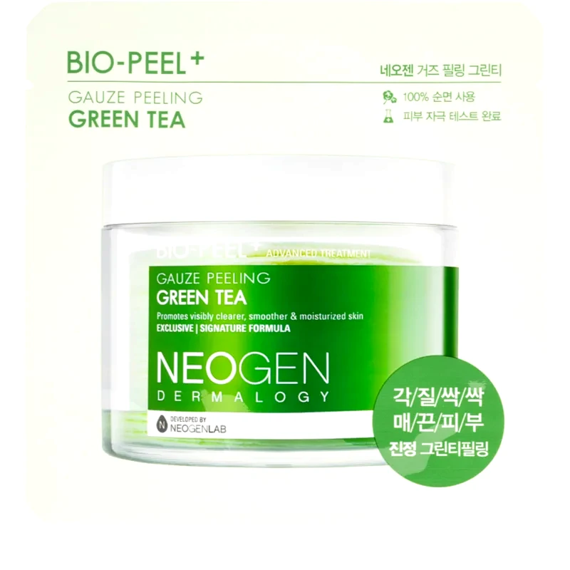 Neogen Dermalogy Neogen Dermalogy Bio-Peel+ Gauze Peeling Green Tea απολεπιστικά ταμπόν προσώπου για λαμπρότητα και ενυδάτωση 1 τμχ