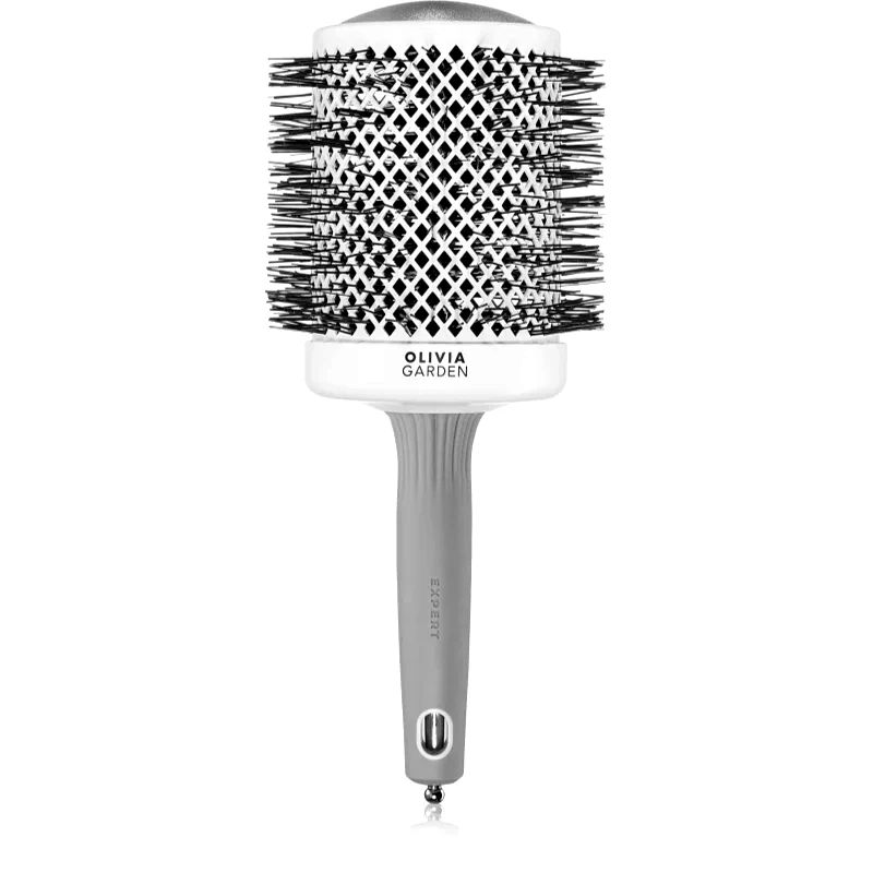 Olivia Garden Olivia Garden Expert Shine Wavy Bristles White&Grey βούρτσα για τα μαλλιά průměr 80 mm 1 τμχ